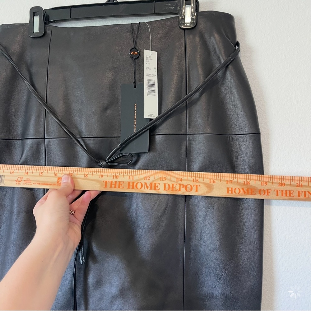 ANTONIO MELANI - 100% Leather Black Pencil Skirt - Picture 9 of 15